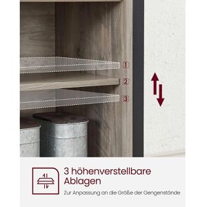 Produktbild für Sideboard Vasagle LSC092B02, aus Holz, graubraun