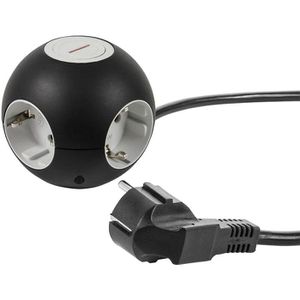 Produktbild für Steckdosenwürfel REV-Ritter Powerglobe, Schalter, schwarz/grau