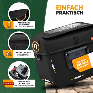 Produktbild für Fahrrad-Lenkertasche Mivelo Bob, schwarz, 7 Liter