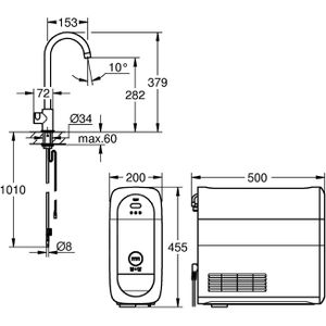 Produktbild für Untertisch-Wasserfilter GROHE Blue Home Mono Starter Kit