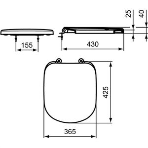 Produktbild für WC-Sitz Ideal-Standard Eurovit Plus T679301, D-Form, Duroplast