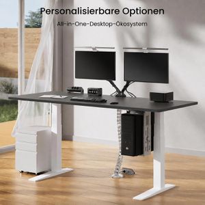Produktbild für Schreibtisch FlexiSpot E7W-Pro 2026, schwarz / weiß