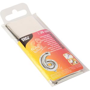 Produktbild für Luftballons Papstar 86836 Zahlenballon 6, silber