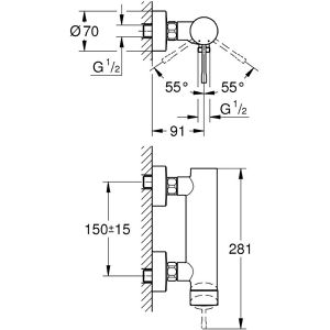 Produktbild für Duscharmatur GROHE Essence, 33636DC1, supersteel