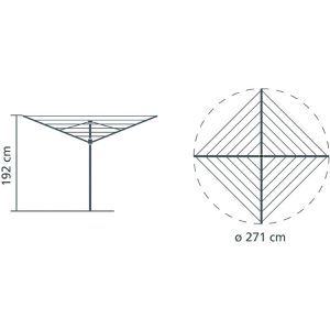 Produktbild für Wäschespinne Brabantia Topspinner, 310744, silber