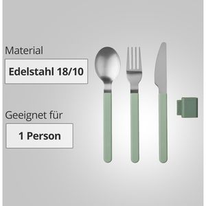 Produktbild für Besteck-Set Mepal Silueta Nordic sage, Edelstahl 18/10