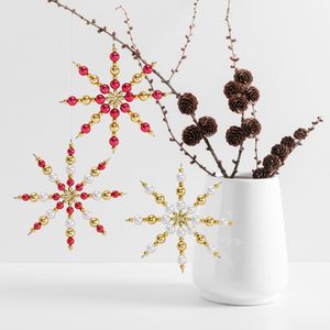 Produktbild für Bastelset Folia Perlensterne-Set, Rot / Gold