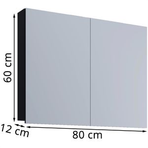 Produktbild für Spiegelschrank VCM Badinos 914461, schwarz