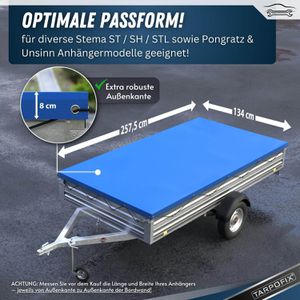 Produktbild für Anhänger-Plane Tarpofix FP4, wasserdichte Flachplane