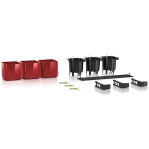 Produktbild für Übertopf Lechuza Green Wall Home Kit Glossy, rot, 14x14x14cm