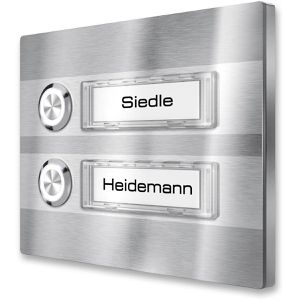 Türklingel Metzler silber, kabelgebunden, 2-fach
