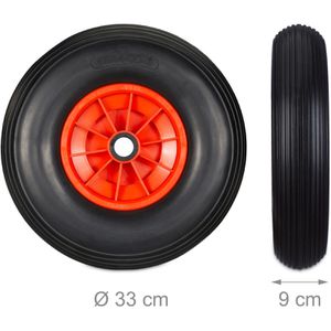 Produktbild für Schubkarrenrad Relaxdays 4.00-6, pannensicher Vollgummi