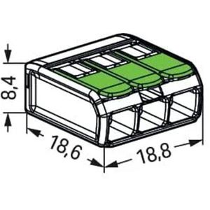 Produktbild für Verbindungsklemme Wago Compact Green Range, 221-423, 3 Leiter