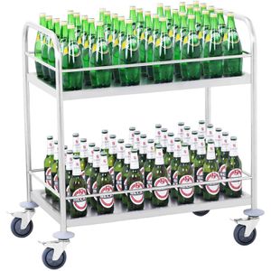 Produktbild für Servierwagen Royal-Catering RCBW-2, silber, aus Edelstahl