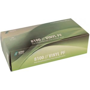 Produktbild für Einmalhandschuhe NITRAS-MEDICAL Vinyl PF, transparent, 100 St.