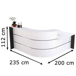 Produktbild für Empfangstheke Kerkmann Bari 3569, weiß / anthrazit