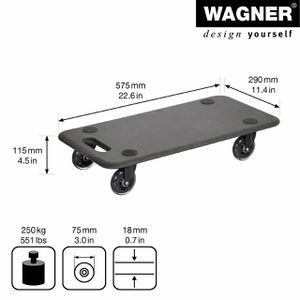Produktbild für Möbelroller Wagner-System MM1611, Gummirollen