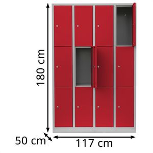 Produktbild für Schließfachschrank Lüllmann 520344, rot