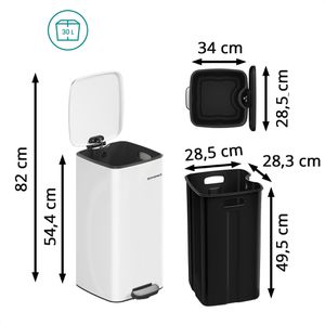 Produktbild für Mülleimer Songmics LTB593E01, metallicsilber