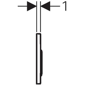 Produktbild für Betätigungsplatte Geberit Omega20, schwarz / chrom