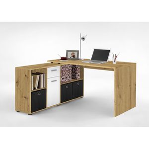 Produktbild für Schreibtisch FMD-Möbel Lex, 353-001, artisan eiche / weiß
