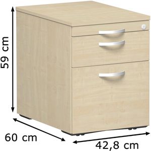 Produktbild für Rollcontainer Geramöbel Flex, aus Holz, ahorn