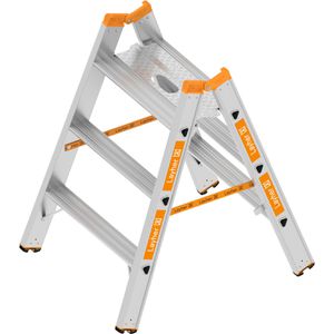 Stehleiter Layher Topic 1043.3 beidseitig begehbar + Plattform