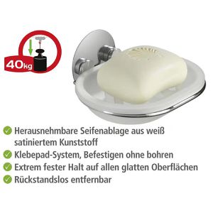 Produktbild für Seifenschale Wenko Turbo-Loc Seifenablage 18776100, weiß