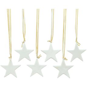 Produktbild für Weihnachtsbaumschmuck Frank-Flechtwaren 225425, weiß, 5-10 cm