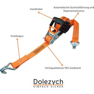 Produktbild für Spanngurt Dolezych DoMatik 35, mit Spitzhaken &amp; Ratsche