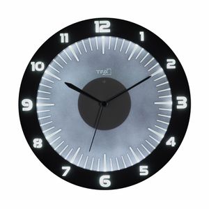 Produktbild für Wanduhr TFA 60.3553.10 Lumoclock, Kunststoff, analog, Funkuhr