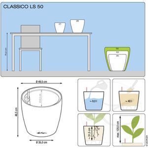 Produktbild für Übertopf Lechuza CLASSICO LS 50, anthrazit metallic, Ø 50x47cm