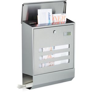 Produktbild für Briefkasten Relaxdays 10020768, silber, aus Edelstahl