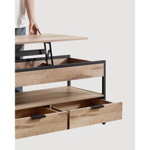 Produktbild für Couchtisch Vasagle LCT209K02, Holz / Metall, kamelbraun