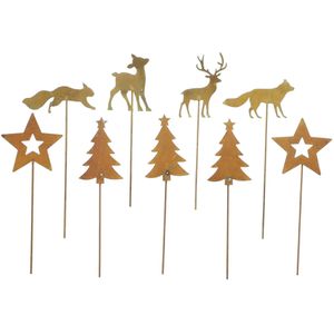 Weihnachtsdeko Frank-Flechtwaren Weihnachtswald, 9 Stück