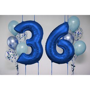 Produktbild für Luftballons Amscan 9907286, Riesenzahl 6, blau