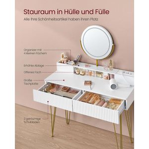 Produktbild für Schminktisch Vasagle RVT619W01, mit Beleuchtung