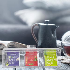 Produktbild für Teebox Relaxdays für Teebeutel, transparent, aus Kunststoff