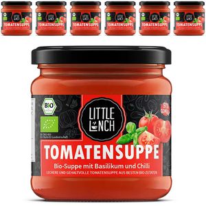 Little-Lunch Fertiggericht Tomatensuppe, BIO, Basilikum und Chili, je 350ml, 6 Stück