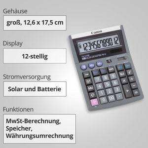 Produktbild für Taschenrechner Canon TX-1210E, MwSt-Berechnung