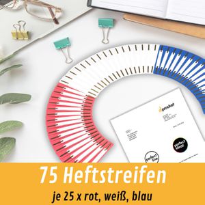 Produktbild für Heftstreifen perfect-line 34 x 150mm, farbig sortiert
