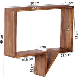 Produktbild für Wandregal Wohnling Mumbai, WL1.529, sheesham