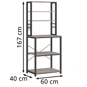 Produktbild für Küchenregal Vasagle KKS024B02, graubraun