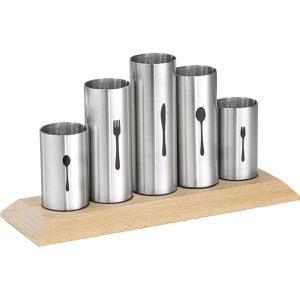 Produktbild für Besteckhalter Esmeyer Pipes, Edelstahl / Gummibaumholz