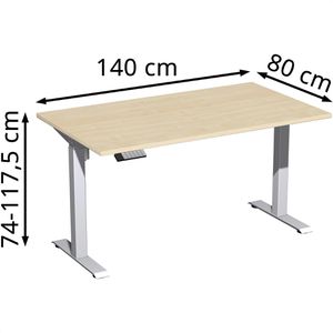 Produktbild für Schreibtisch Geramöbel Elevate Home, ahorn / silber