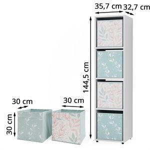 Produktbild für Bücherregal Vicco Ludus, weiß, mit 2 Faltboxen