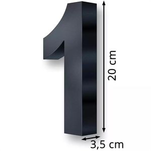 Produktbild für Hausnummer Metzler 3D, anthrazit aus Edelstahl