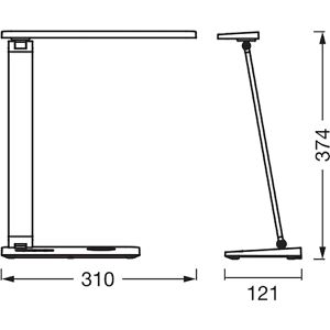 Produktbild für Schreibtischlampe LEDVANCE Office Line, schwarz, LED, dimmbar