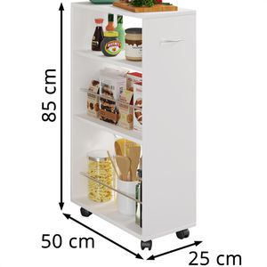 Produktbild für Nischenregal VCM Tusal, 916894, weiß, mit Rollen