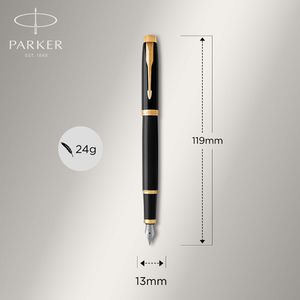 Produktbild für Füller Parker IM Black Lacquer G.C., Feder F